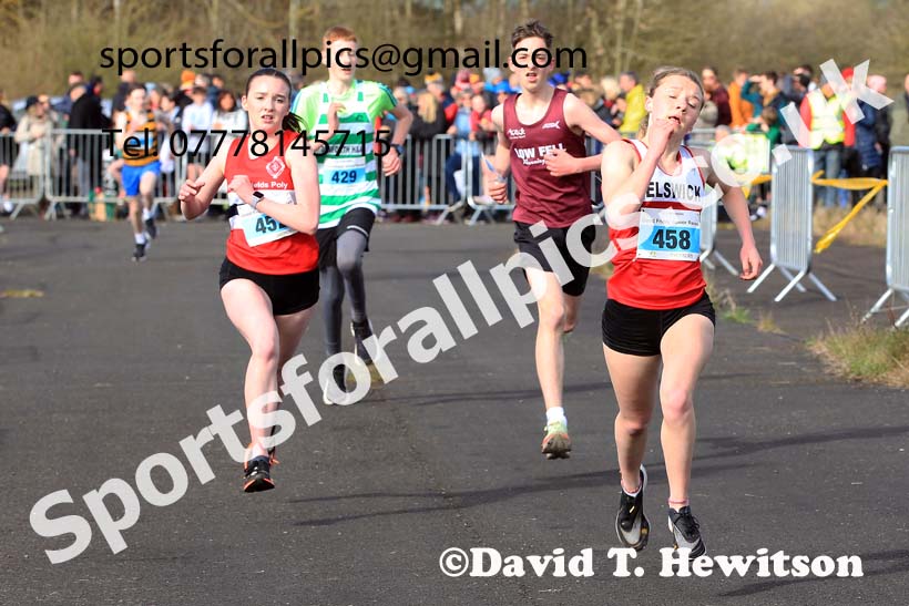 Boys and Girls Under-15s 2023 Elswick Harriers Road Relays, Albamarle Barrack Airfield, Ouston, Northumberland. Photo: David T. Hewitson/Sports for All Pics